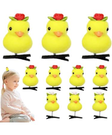 Cute Yellow Duck Hair Clips - Yellow Duck Hair Accessories Easter Chick Hair Clips | 10 Cartoon Duck Plush Hairpin Set - Soft Yellow Duck Hair Pins Fun Animal Hair Clips for Kids Women 2.56 in Rose style - Buy Online on GoSupps.com