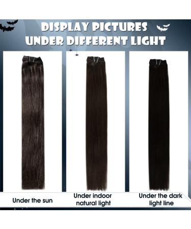 Hetto Clip In Real Hair Extensions - Darkest Brown #2 120g 35cm Remy Hair for Effortless Volume & Length - Buy Online on GoSupps.com