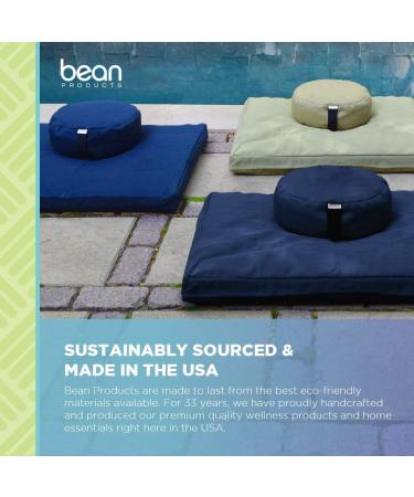 Bean Products Zafu Meditation Cushion XL - Handcrafted in the USA with Organic Buckwheat - Removable Cover - 10oz Cotton Canvas - 14x18 - Buy Online on GoSupps.com