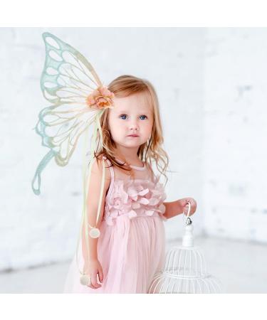 birthday wedding photoshoot fairy hair clip girl hair barrettes wing costume moving hair clips kid hair accessories butterflies wing hair barrette fabric 3d tassel crocodile skin - Buy Online on GoSupps.com