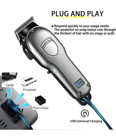 Professional Hair Clippers for Men - Adjustable USB Rechargeable Hair Cutting Tool & Trimmer (Y8580C - Buy Online on GoSupps.com