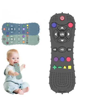 Baby Chew Teething Game Silicone Teething Sticks Toys for Babies Remote Control Shape Teethers Toys Set Baby Teethers Chew Toys Baby Teething Toys black