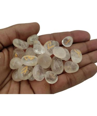 Sharvgun Lot de 25 pierres runiques quartz transparent avec tableau runique en bois MDF grav lettrage symbolique pa en velours noir/rouge pochette incluse bo te cadeau - Buy Online on GoSupps.com