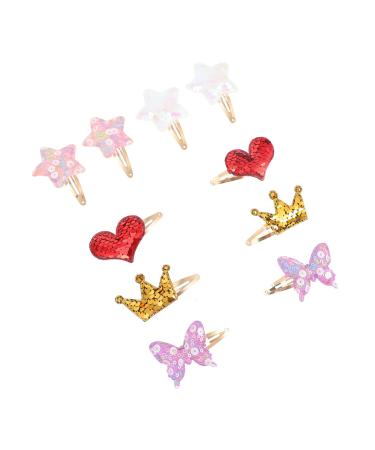 FRCOLOR 5 Pairs Hairpin Child Barrette Toddler Hair Kid Barrette Girls Shining Hair Clip Glitter Clips Kids Barrettes Xmas Hair Clips Butterfly Hair Clip Kids Tiara Sequins Baby Girl Flash