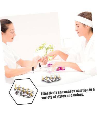 SOESFOUFU Fake Nail Stand 2 Sets Palette nail holder for press on nails bracket false nails supplies base artificial nails display holder nail display stand the cow manicure nail - Buy Online on GoSupps.com