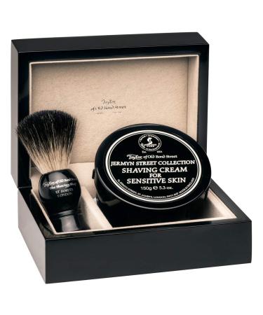 Taylor Gift Set Wooden Box - 2-Piece with 150g Shaving Cream & Badger Hair Shaving Brush | Luxury Grooming Gift for Men - International Shipping Available - Buy Online on GoSupps.com