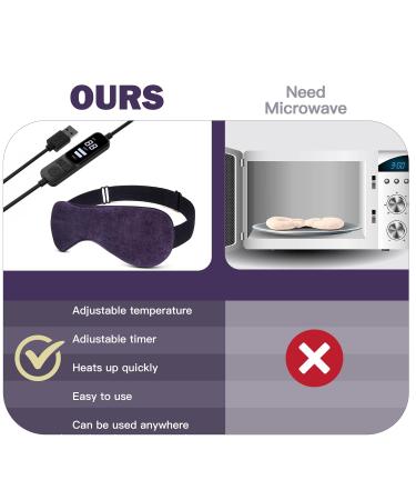 Heated Eye Mask for Dry Eyes - USB Electric with Temperature Timer Remote | Relieve Stye, Blepharitis, MGD | Purple - Buy Online on GoSupps.com