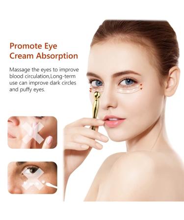 Metal Eye Cream Applicator Stick and Mini Spoon Spatula Set - Zinc Alloy Makeup Tool for Facial Massage and Cream Application (Gold) - Buy Online on GoSupps.com