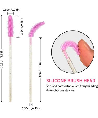 G2PLUS 100 PCS Disposable Silicone Eyelash Brushes - Gold and Pink Mascara Wands for Lash Extensions | 2x50 Crystal Gold and Pink Spoolies - Buy Online on GoSupps.com
