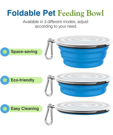 Buy Pawaboo Foldable Dog Bowl - Set of 2 1000ml Travel Bowls for Dogs | Eco-Friendly & Portable Dog Water Bowls - Buy Online on GoSupps.com