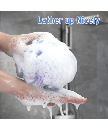 DadyMart Bath Loofah Sponge Set - Exfoliating Shower Ball for Women and Men - 4 Pack 75g Mesh Pouf Body Scrubber - Buy Online on GoSupps.com
