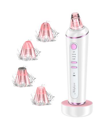 Blackhead Remover Vacuum Pore Cleaner  Alofoyo Valentines Day Gifts Upgraded Strong Suction Rechargeable Facial Pore Acne Extractor Cleanser  4 Adjustable Suction Power and 4 Functional Probes Pink