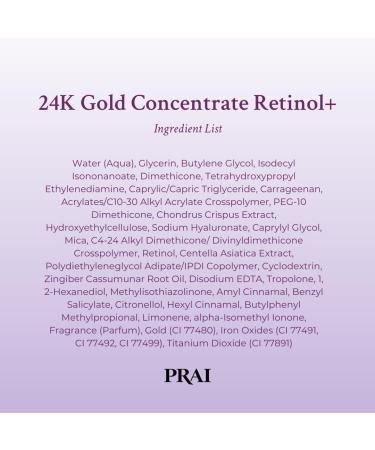 PRAI Beauty 24K Gold Retinol Night Drops - Anti-Aging Hydrating Face Serum - Anti-Wrinkle Retinol Face Serum, 1.7 Fl Oz - Buy Online on GoSupps.com