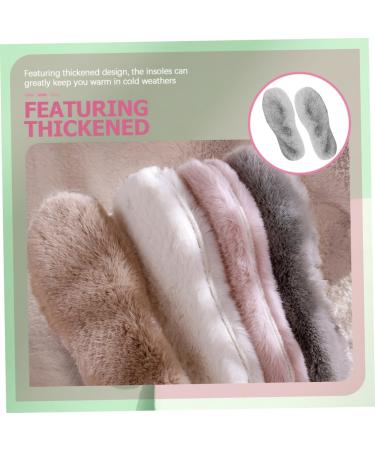 Mobestech Fluffy Soles for Women | 4 Pairs Faux Rabbit Fur Insoles | Cozy Holiday Shoe Inserts | Universal Fit Grey 28x10cm - Buy Online on GoSupps.com