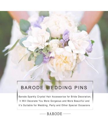 Barode Bridal Wedding Hair Pins Set of 3 - Water Drop & Leaf Rhinestone Headpieces in Silver for Women and Girls - Buy Online on GoSupps.com