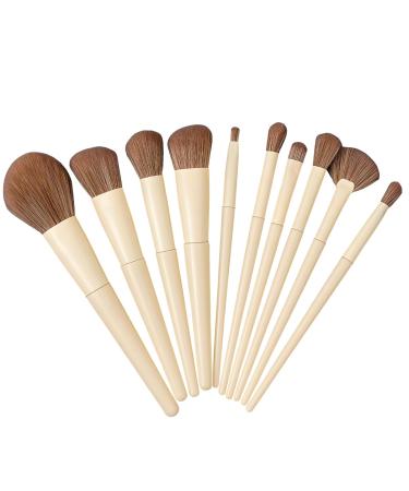 10-Piece Essential Makeup Brushes set for Flawless Beauty Premium Synthetic Foundation Powder Concealers Eye Shadows Makeup Brush for Master the Art of Makeup