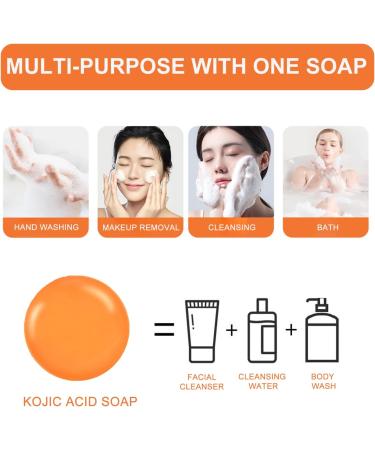 Kojic Acid Soap Vitamin C Soap - Soap Bar for Deep Facial & Body Skin Cleaning - Organic Soap with Kojic Acid - Gentle Natural Soap - Even Tone Restore Radiance Complexion Reduce Pigmentation - Buy Online on GoSupps.com