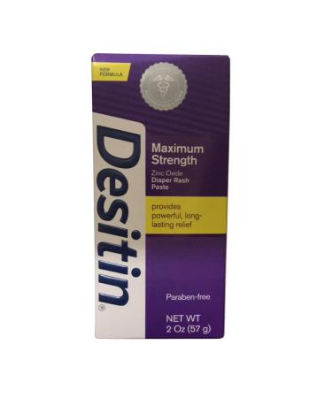 Desitin Maximum Strength Zinc Oxide Diaper Rash Paste - 2 Oz (Pack of 6)