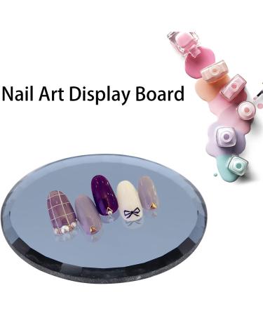 Luroze Nail Art Pallets & Mirrors - 7.1cm Color Mixing Glass Display Tools for Women & Girls | Black Makeup Plates & Photography Props - Buy Online on GoSupps.com