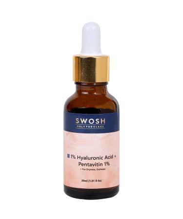 SWOSH 1% Hyaluronic Acid Serum 30 ML Lightweight & Hydrating Serum For Intense Hydration(Normal To Dry SKIN) With Glycerine and Aloe Vera For Skin Illumination