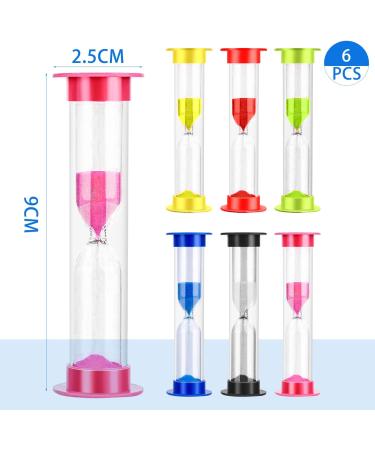6-Piece Colored Sand Hourglass Timers - 30s to 10min | Kids School & Home Decor - Buy Online on GoSupps.com