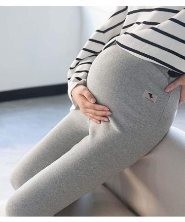 Winter Velvet Maternity Leggings - Warm Pregnancy Pants for Women - L Light Gray - Buy Online on GoSupps.com