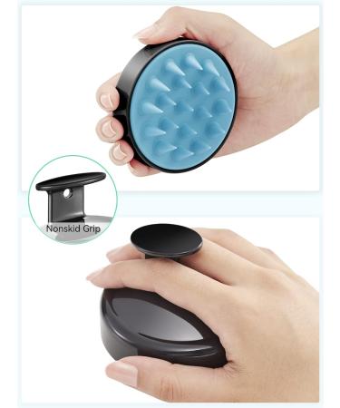 Heeta Scalp Massage Brush for Wet & Dry Hair Gentle Silicone Shampoo Brush for Head Massage | Black & Blue 02-Dark Blue - Buy Online on GoSupps.com