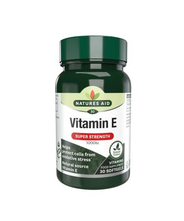 Natures Aid Vitamin E 1000iu Natural Source High Strength 30 Softgel Capsules