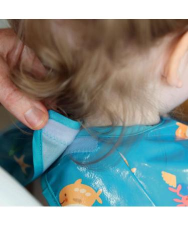 Bibetta Wipeezee Premium Baby Weaning Bibs | Waterproof Coverall Bibs for 6 month+ | Eco Friendly & Durable | Turquoise Sea Creatures Design - Buy Online on GoSupps.com