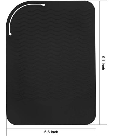 Black Silicone Heat Resistant Travel Mat - Anti-Heat Pad for Hair Straighteners & Curling Irons | Perfect for Styling on the Go - Buy Online on GoSupps.com