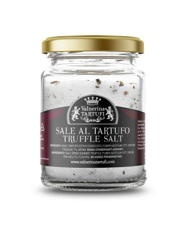Valnerina Tartufi Summer Black Truffle Salt | Flavoured Gourmet Salt for all dishes especially Meat & Fish | 100 gr jar.