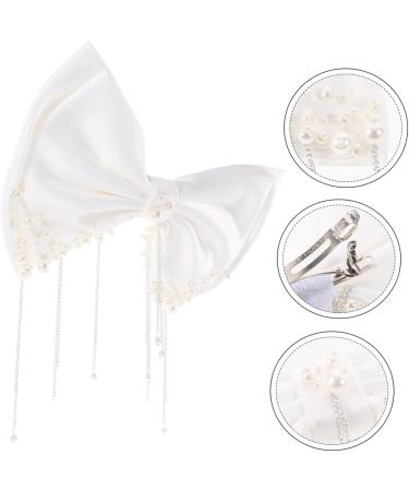 FOMIYES Girls Hair Accessories Pearl Hair Clip Wedding Hair Clip Girl Bows Hair Decoration Back Hair Bow Hair Bow Clip Hair Clips Decorate Headgear Hairpin Button Metal Delicate White Miss - Buy Online on GoSupps.com
