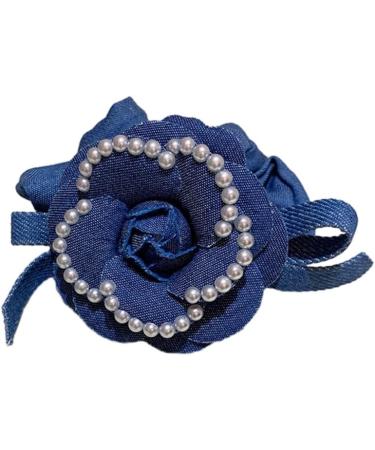 Limtula Sweet Style Hair Rope -slip Hair Barrettes for Teenagers Pearl Decor Camellia Shape Hair Pins and Elastic Hair Rope Dark blue BB clip - Buy Online on GoSupps.com
