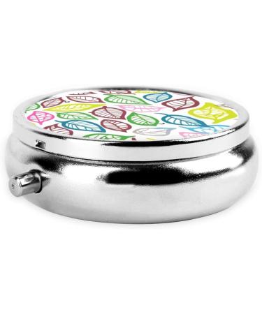 Leaf Lines Round Pill Box - 3 Compartment Portable Organizer for Travel & Everyday Use - Buy Online on GoSupps.com