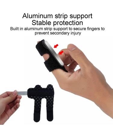 JdXun Finger Splints - 2 Adjustable Reusable Finger Protectors for Broken Fingers & Osteoarthritis Pain Relief - Black - Buy Online on GoSupps.com