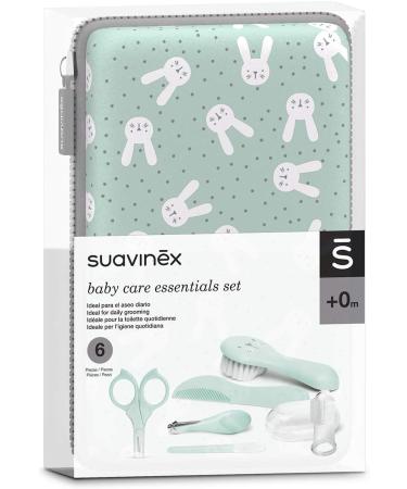 Suavinex Baby Care Kit - Portable 6-Piece Green Manicure Set with Brush, Comb, Toothbrush, Scissors, File, and Nail Clipper - Buy Online on GoSupps.com