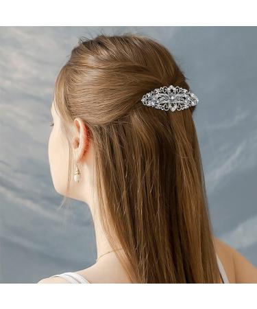 Jodsen Retro Vintage Metal French Barrette - Rhinestone Pearl Hair Clip Set - Buy Online on GoSupps.com