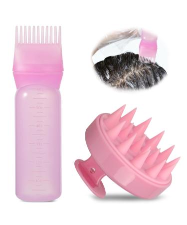 Lithyc 2er-Pack scalp Oil Applicator root ridge applicator bottle hairy-dyed volume bottle hair oil applicator hairy dyling-styling tool hair dyel bottle pink hair dyel bottle set - Buy Online on GoSupps.com