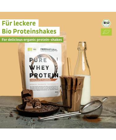 Organic Whey Protein Powder Chocolate - 100% Natural Soy-Free Premium Quality | 600g High-Quality Protein Shakes from Germany - Buy Online on GoSupps.com