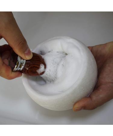 CHARMMAN Men's Shaving Soap & Cream Bowl - Natural White Marble Stone with Heat Preservation for Luxurious Lather Crafting - Buy Online on GoSupps.com