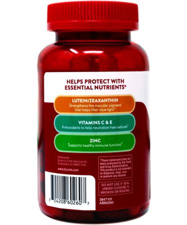 Ocuvite Eye Health Gummies Mixed Fruit Flavors 60 Count (Pack of 2) - Buy Online on GoSupps.com