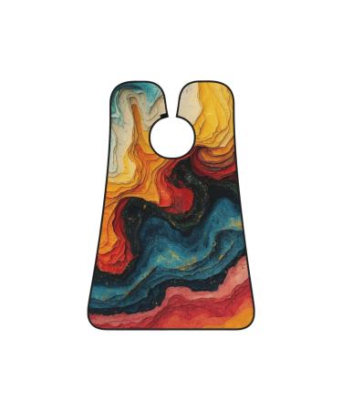 Oil painting patterns Print Beard Bib Apron Non-Stick Beard Men's Hair Catcher for Shaving Gifts for Men. One Size Black3