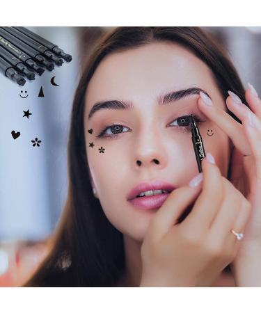 7 Pcs Eyeliner Stamps & Waterproof Liquid Eyeliner Set - Long Lasting & Smudge-proof Seal Eyeliner Pen for Eye Decoration and Makeup Tool - Black - Buy Online on GoSupps.com