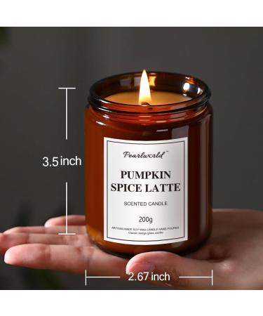 Pumpkin Spice Latte Aromatherapy Candles - Fall Home Candles for Stress Relief & Relaxation | Perfect Gifts for Women & Men in 7.05oz Amber Jar - Buy Online on GoSupps.com