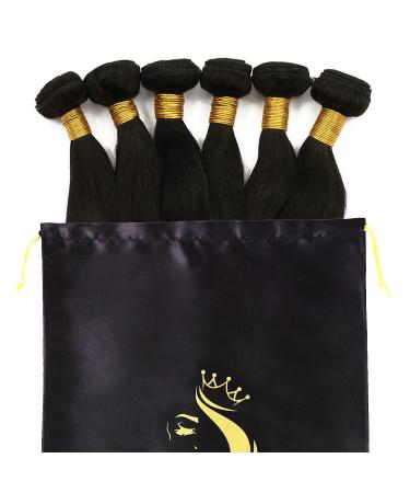 Satin Hair Packaging Bags - 6PCS Black | Soft Silk Satin Pouches with Drawstring for Bundles, Wigs & Hair Tools - Home and Salon Use - Buy Online on GoSupps.com