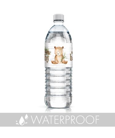 Woodland Bear Baby Shower Water Bottle Labels - 24 Brown Bear Waterproof Stickers - Buy Online on GoSupps.com