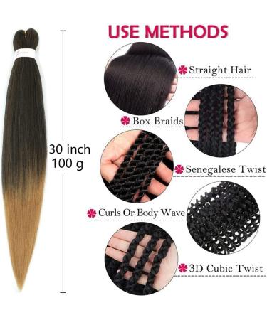 Pre-stretched Braiding Hair Easy Braid 6 Packs/Lot Professional Synthetic Fiber Crochet EZ Braids Yaki Texture Braiding Hair Extensions (30 inch 1B/27) 30 Inch (Pack of 6) T1B/27 - Buy Online on GoSupps.com