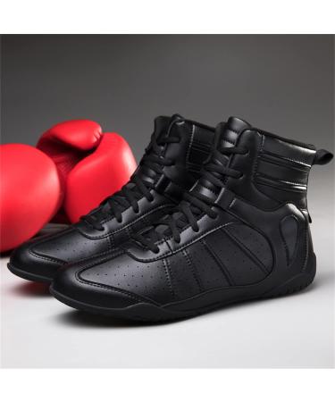 Durable Non-Slip Boxing Wrestling Shoes | High Traction Combat Sneakers - Black - Buy Online on GoSupps.com