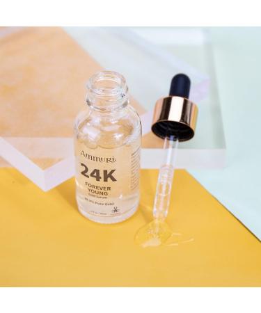 Ammuri Forever Young 24K Gold Serum antiaging antiwrinkles collagen hydrating skin care serum fights pigmentation uneven skin tone and dark circles 30 ml - Buy Online on GoSupps.com