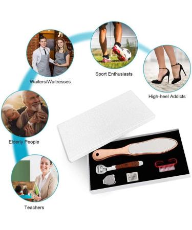 Professional Hornhaut Hobel Set - Stainless Steel Double-Sided Foot File for Hard & Cracked Skin | Rose Gold Foot Care Tool - Buy Online on GoSupps.com